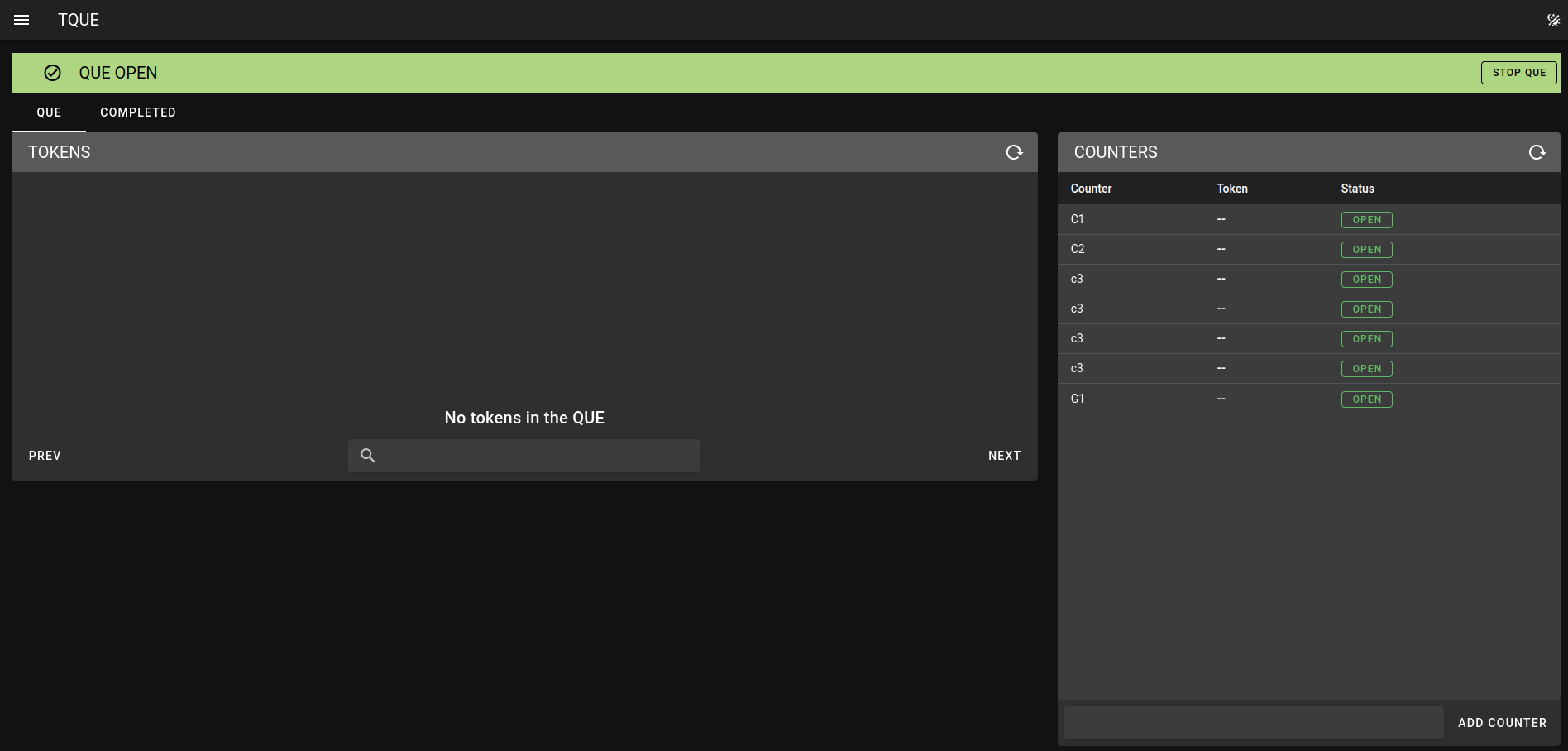 TQUE Dashboard image